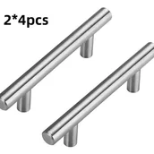 Zawiasy, okucia i inne akcesoria - Zestaw 8 uchwytów do drzwi ze stali nierdzewnej (127 x 12 x 32 mm), uchwyty do szuflad do mebli kuchennych, rozstaw osi 76 mm - miniaturka - grafika 1