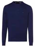 Swetry męskie - Tommy Hilfiger - Sweter męski z dodatkiem kaszmiru, niebieski - miniaturka - grafika 1
