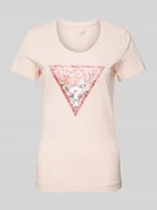Koszulki i topy damskie - T-shirt z obszyciem z kamieni stras - miniaturka - grafika 1