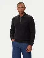 Swetry męskie - Lacoste Sweter AH5187 Czarny Regular Fit - miniaturka - grafika 1
