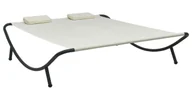 Leżaki ogrodowe - Elior Dwuosobowy nowoczesny leżak ogrodowy kremowy F6-Z78 - miniaturka - grafika 1