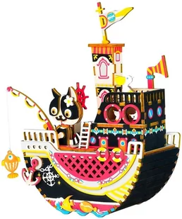 Robotime, puzzle 3D drewniany model Pozytywka Statek - Puzzle - miniaturka - grafika 1