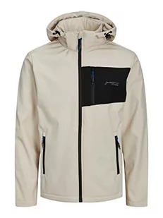 JACK & JONES Męska kurtka softshell JJTYSON Moonbeam, L, Moonbeam, L - Kurtki męskie - miniaturka - grafika 1