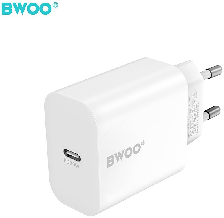 BWOO ładowarka sieciowa CDA233 PD 20W 1x USB-C biała + kabel USB-C - lightning