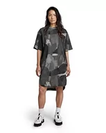 Sukienki - G-STAR RAW Damska sukienka w stylu casualowym U Tee Ao, wielokolorowa (Metal Grey Watercolor camo C338-D976), L, Wielokolorowy (Metal Grey Watercolor Camo C338-d976), L - miniaturka - grafika 1