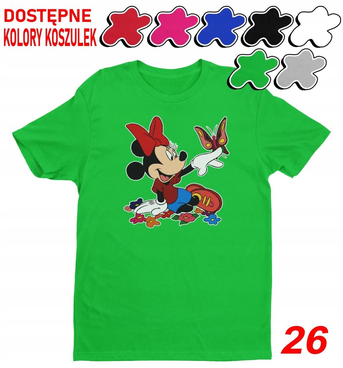 Dziecięca Koszulka Z Nadrukiem Duży Wybór Myszka Miki Różne -L 146-152