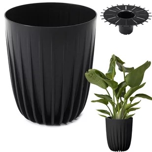 Doniczka plastikowa Mira śr.39 cm czarna Lamela - Donice - miniaturka - grafika 1