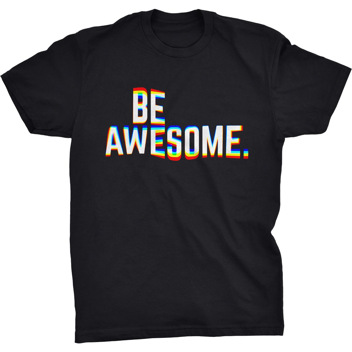 Be Awesome Koszulka Iluzja Optyczna Napis Nadruk