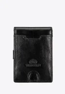 Portfele - Męski portfel ze skóry naturalnej z klipsem czarny - miniaturka - grafika 1
