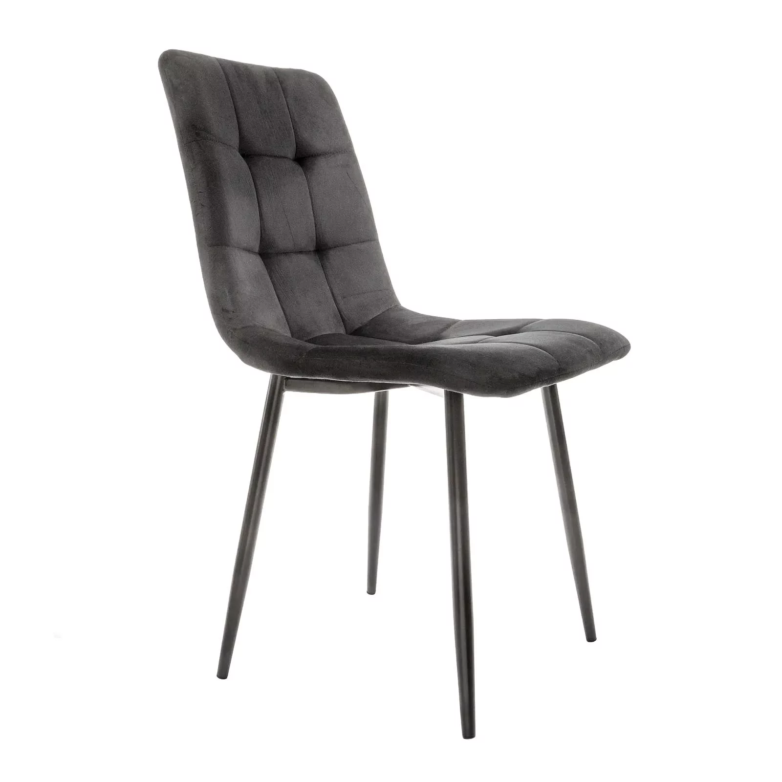 Krzesło welurowe glamour, 44x53x89 cm, czarny