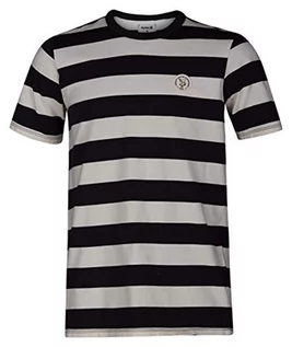 Koszulki i topy damskie - Hurley chłopięcy B Custom Striped Top Ss T-Shirt szary Oil Grey L BQ0591 - grafika 1