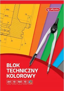 Herlitz Blok techniczny A4/10K kolorowy (10szt) HERLITZ - Szkolne artykuły papiernicze - miniaturka - grafika 1