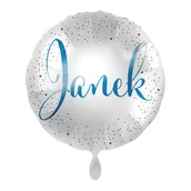 Balony i akcesoria - Balon imienny foliowy Janek okrągły pakowany 43 cm - miniaturka - grafika 1