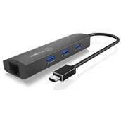 Części i akcesoria do laptopów - RaidSonic HUB USB RaidSonic IcyBox 3-portowy USB 3.0 Gigabit-LAN IB-HUB1406-C IB-HUB1406-C - miniaturka - grafika 1