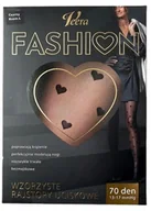 Rajstopy - Veera Fashion Rajstopy wzorzyste 70 Den, Serca, rozm. S  Czarny - miniaturka - grafika 1