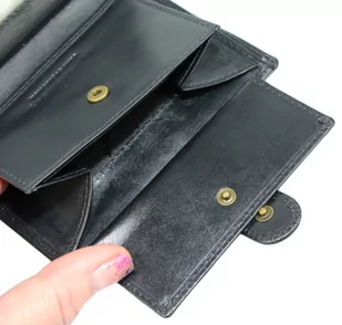 Portfel Męski Skórzany EL FORREST Duży Pionowy Z Zapięciem Dwa Skrzydełka 852 301 RFID GRANATOWY Z SZARĄ NITKĄ 13 x 9.5 x 3 [cm] - Portfele - miniaturka - grafika 13