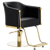 Fotele fryzjerskie - Fotel fryzjerski hydrauliczny obrotowy z chromowanym podnóżkiem do salonu fryzjerskiego krzesło fryzjerskie Lincoln - miniaturka - grafika 1