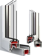 Okna - Okno plastikowe PCV Aluplast Ideal 4000 Okno balkonowe rozwierno-uchylne z poprzeczką 600x2000 - miniaturka - grafika 1