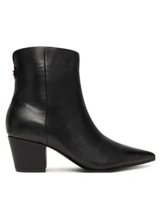 Guess Botki FLFHAL LEA10 Czarny - Botki damskie - miniaturka - grafika 1