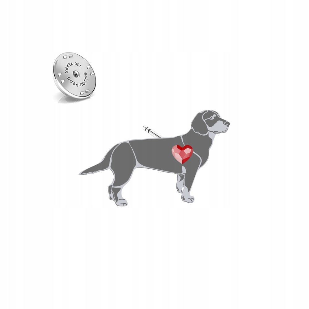 Wpinka Srebrna z psem Alpejski Gończy Krótkonożny 925 Pin Prezent DEDYKACJA