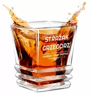 Szklanki - Szklanka do whisky geometric z grawerem dla strażaka - miniaturka - grafika 1
