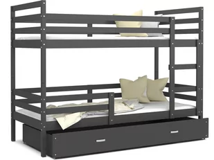 Łóżko piętrowe 160x80 szare JACEK - Łóżka dla dzieci i młodzieży - miniaturka - grafika 1