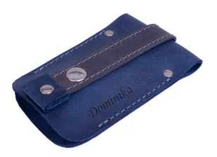 Skórzane etui na klucze kolor niebieski - Etui na klucze - miniaturka - grafika 1