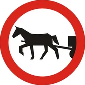 Wyposażenie miejsc publicznych - Znak drogowy zakazu B-8 Zakaz wjazdu pojazdów zaprzęgowych - miniaturka - grafika 1