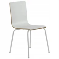 Fotele i krzesła biurowe - Krzesło Do Restauracji Laminowane Werdi B Biały/biały Solidne - miniaturka - grafika 1