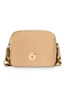 Torebki damskie - Tkaninowa listonoszka Nobo z kolorową taśmą - miniaturka - grafika 1