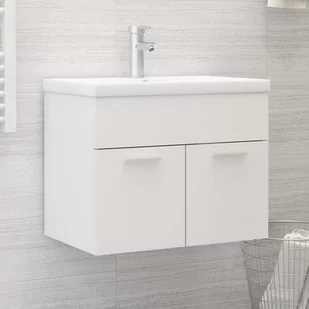 vidaXL vidaXL Szafka pod umywalkę, biała, 60x38,5x46 cm, płyta wiórowa - Szafki łazienkowe - miniaturka - grafika 1