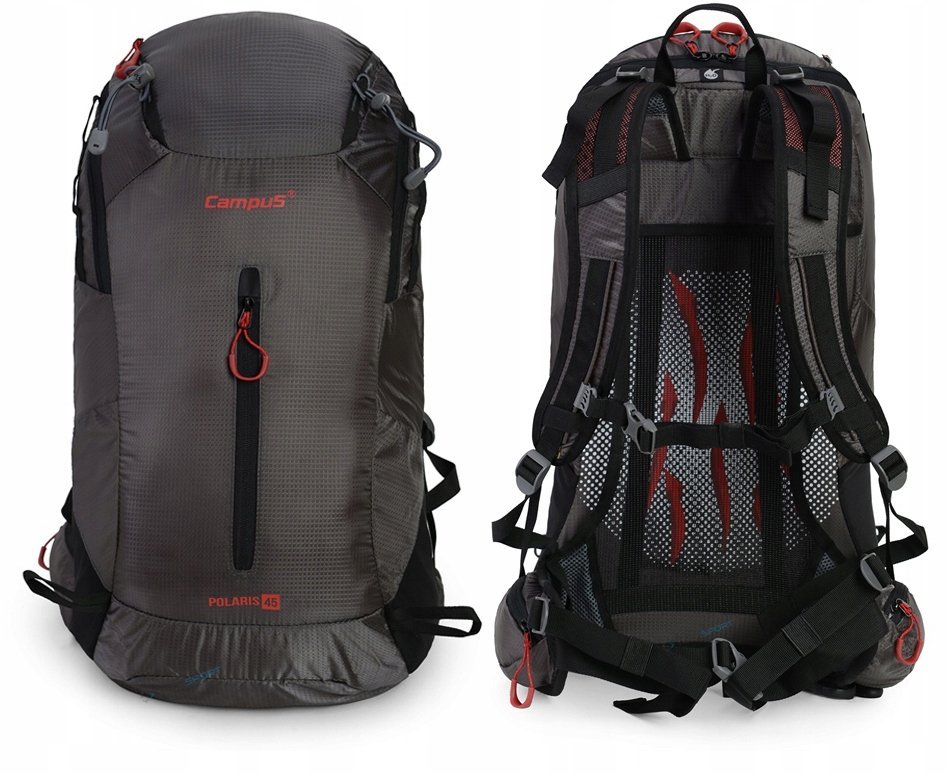 WYGODNY PLECAK GÓRSKI CAMPUS POLARIS 37 LEKKI WENTYLOWANY SZARY
