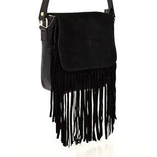 Listonoszka vp1009 zamsz naturalny BOHO frędzle - Torebki damskie - miniaturka - grafika 6