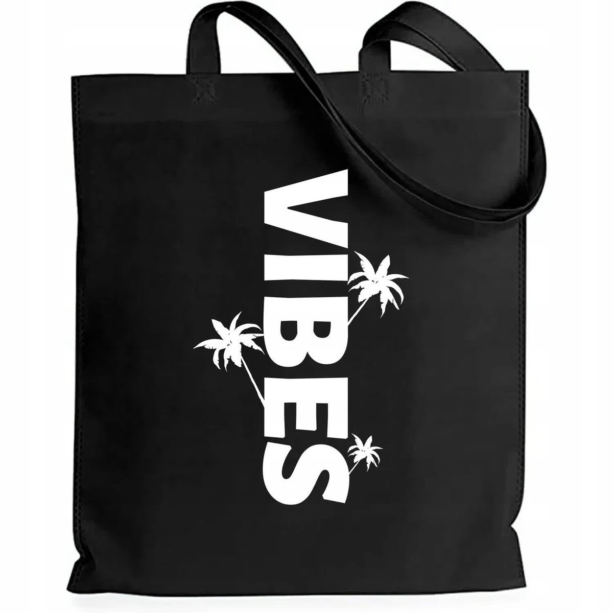 Torba EKO Czarna Bawełniana VIBES Shopper Mix Młodzieżowych Pięknych Wzorów