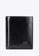 Portfele - Mały portfel męski ze skóry naturalnej czarny - miniaturka - grafika 1