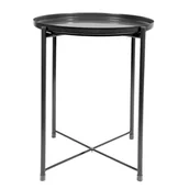 Ławy i stoliki kawowe - Stolik okrągły metalowy w stylu Loft - czarny - miniaturka - grafika 1