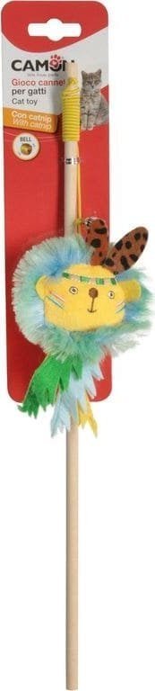 Camon Cat Toy Wędka drewniana z dzwonkiem i kocimiętką jungle