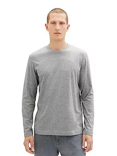TOM TAILOR Męski T-shirt z długim rękawem, 12035-Grey Heather Melange, M - Koszulki męskie - miniaturka - grafika 1