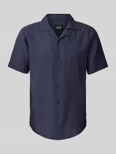 Koszula lniana o kroju slim fit z rękawem o dł. 1/2 model ‘CAIDEN’ - Koszule męskie - miniaturka - grafika 1