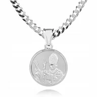 Biżuteria dla dzieci - 925 Srebrny łańcuszek medalik DEDYKACJA 55cm P2M43 - miniaturka - grafika 1