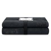 Ręczniki - Ręcznik ALLIUM kolor czarny styl klasyczny 50x90+70x130 ameliahome - TOWEL/AH/ALLIUM/BLACK/SET50x90+70x130 - miniaturka - grafika 1