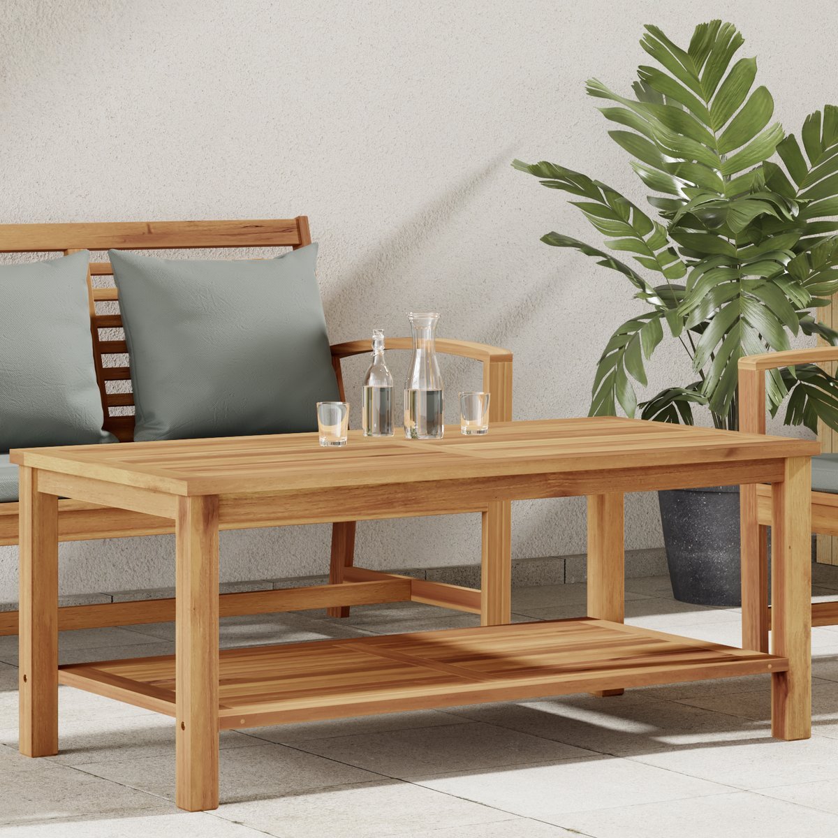 Stolik kawowy Brązowy 110 x 55 x 45 cm Lite drewno