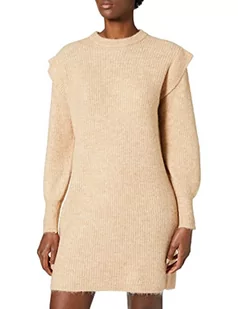 YAS Damski sweter YASBALIRA LS Knit Dress S. Sweter Cuban Sand/Szczegóły: Cuban Sand Melange, L - Swetry damskie - miniaturka - grafika 1