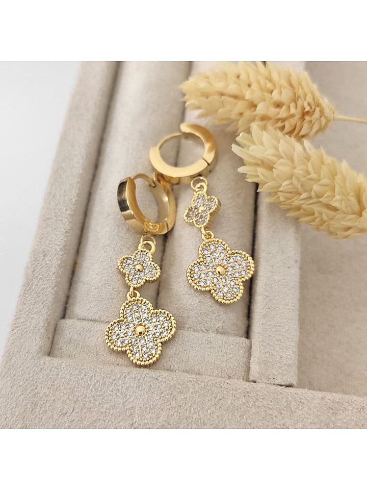 Nakkash Pozłacane kolczyki-kreole z cyrkoniami