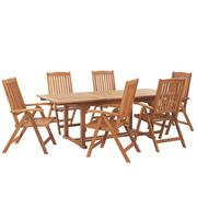 Meble ogrodowe - Shumee Zestaw ogrodowy drewniany stół i 6 krzeseł JAVA 258934 - miniaturka - grafika 1