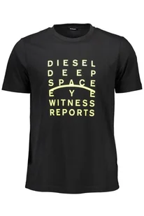 DIESEL T-SHIRT Z KRÓTKIM RĘKAWEM MĘSKI CZARNY - Koszulki męskie - miniaturka - grafika 1