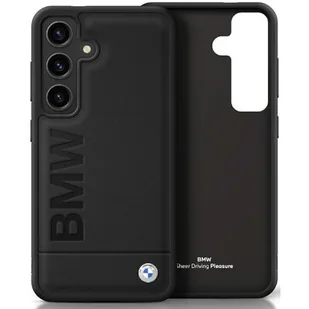 Etui BMW Leather Big Wordmark do Samsung Galaxy S25 Czarny - Etui i futerały do telefonów - miniaturka - grafika 1