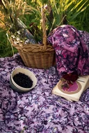 Obrusy i serwetki - OBRUS kwiatowy w autorski print SŁOWIKI na różowym tle - miniaturka - grafika 1