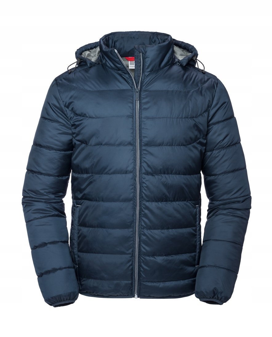 Męska kurtka pikowana z kapturem Granatowy r. L