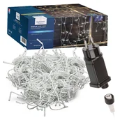 Oświetlenie świąteczne - Kurtyna zewnętrzna sople 11 m 300 LED zimna biel - miniaturka - grafika 1